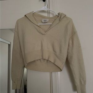 Wilfred Beige Cropped Sweatshirt Clara merino wool